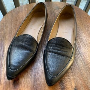 Everlane 9.5 black pointed leather loafers